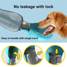Load image into Gallery viewer, 800ml Dogs Water Bottle Portable High Capacity Leakproof Pet Foldable Drinking Bowl Outdoor Walking
